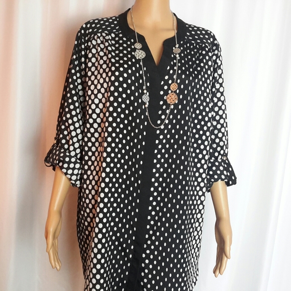 Berverly Drive Black & White Polka-dots Size 3X - Picture 2 of 6